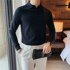 Threebooy Ctton Brand Clothing Men Spring High Quality Pure Cotton Long Seeve POLO Shirts/Mae Slim Fit Leisure POLO Shirts Tops