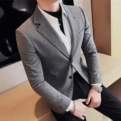 Threebooy Luxury Men's Casual British Business Formal Trendy Handsome Single Suit High-End For Wedding Groom Business Prom
