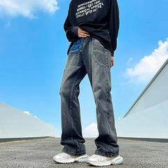 Threebooy Fashion Vintage Black Baggy New Cargo Jeans Pants For Men Clothing Straight Luxury Cotton Trousers Pantalon Homme