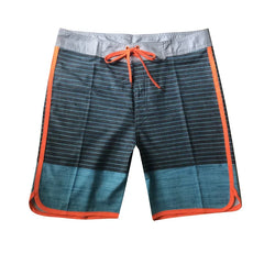 Threebooy Water-resistant Elastic Surf Shorts Casual Striped Beach Shorts Men's Fitness Competition