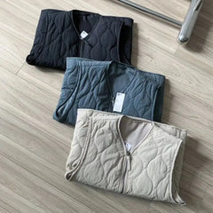 Threebooy Gourd-type Quilted Vest Coat Cotton Windproof Waterproof Vest Men Women Winter Warm Waistcoat Aesthetic Cityboy Padded Jacket