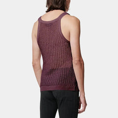 Threebooy Men's Hollow Knitted Sleeveless Vest American Retro Fashion Trend Street Loose Casual Breathable Niche Summer New Men's Tops