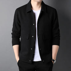 Threebooy Korean Fashion Lapel Jacket Men's Loose Short Coat Spring Autumn Thickening Tops Fashion Casual Clothes For Male New S-3XL