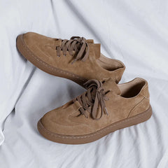 Threebooy Men's Retro Low-top Board Shoes Men Lace-up Casual Shoes Mens Outdoor Driving Flats