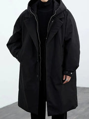Threebooy Spring and Autumn New Fashion Solid Color Windproof Long Trench Coat Men's Casual Loose Large Size High Quality Coat M-5XL