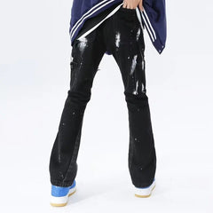 Threebooy Y2K Fashion Washed Blue Baggy Flared Jeans Pants For Men Clothing Straight Hip Hop Women Denim Trousers Ropa Hombre
