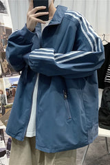 Threebooy Outerwear Loose Fitting Men Spring Jackets Men's Korean Style Clothes Men's Coats Original Clothing Harajuku Popular