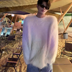 Threebooy Advanced sweater men's autumn and winter new style gentle and loose round neck knitted sweater top