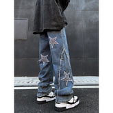 Threebooy American Vintage Pants Luxury Man Jeans Straight Trousers Streetwear Baggy New Wide Men's Clothing