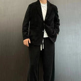 Threebooy Trends Costumes 2 Piece Outfit Set Male Solid Color Full Men's Suits and Blazers Youth Pants Spring Autumn Korean Luxury Casual