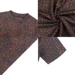 Threebooy Summer New Leopard Pattern Short Sleeve T-shirt Half Sleeve Hoodie Bottom Shirt Fashion Slimming Top T-shirt Size 4XL-M