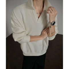 Threebooy Long sleeve t Shirt men 2025 Arrival Men Polo Shirt Solid Color Casual Relaxed Fit Collar Tops Autumn Fall Fashion Mens Clothing