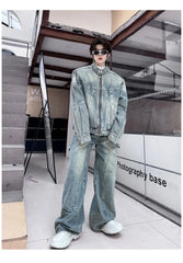 Threebooy Men's Eclat Denim Moto 2-Piece Set