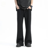 Threebooy American style high street black spring autumn slightly flared trousers for men with high-end hanging casual feel