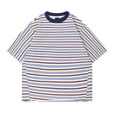 Threebooy Loose Fit Striped Milk Silk T-Shirt Short Sleeve 300g Thickened Heavyweight Rh5085 Trendy Brand Women's Summer Top