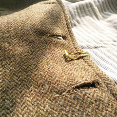 Threebooy Autumn Winter Men's British Waistcoat Retro Herringbone Slim Tweed Suit Vest Heavy Button Jacket Men Aesthetic Sleeveless Coat