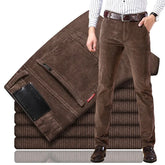 Threebooy Men's Corduroy Casual Pants Straight Leg Loose Fit Youth Winter Thick Warm Velvet Sweatpants Sweatpant Baggy Sweatpants