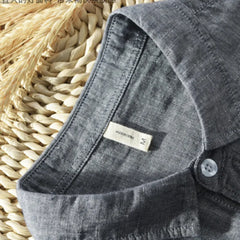 Threebooy Mens Cotton Linen Shirt Breathable Casual Solid Colors Loose Turn-down Collar Long Sleeve Button Down Blouse Tops Shirts For Man