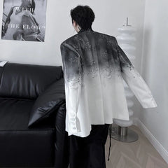 Threebooy Men's Harajuku Oversized Gradient Blazer