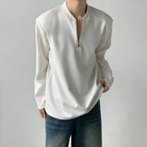 Threebooy Men's American Style Half-Zip Long-Sleeved Sweatshirt Casual Fashion Trend Cleanfit Loose And Comfortable New Men Clothing