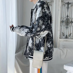 Threebooy Salt Style Fried Street Jacket Men Trendy Tie-dye Baseball Uniform Loose Jacket