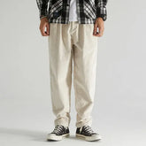 Threebooy Autumn Winter New Men Cotton Corduroy Pants Solid Color Casual Safari Style Multi-pocket All-match Workwear