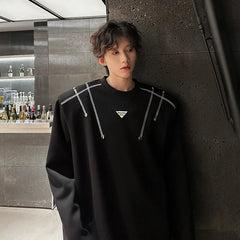 Threebooy High Quality Luxury Men's Knitted Pullover Autumn Winter O-Neck Striped Wool Sweater Casual Fashion Versatile Knitwear