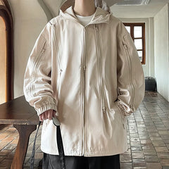 Threebooy Men Hoodies Jackets Men Harajuku Windbreaker Jacket Hip Hop Bomber Camping Jackets Casual Cargo Jackets Men Coats 5XL