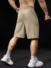 Threebooy Summer Outdoors Loose Running Shorts Gym Fitness Workout Men Sport Short Training Breathable Casual Multiple pockets Shorts