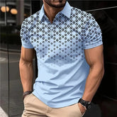 Threebooy Lapel Summer Ordinary Casual Short Khaki Stripes Summer Daily T-shirt