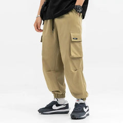 Threebooy Autumn Winter Fashion Harajuku All Match Cargo Pants Men Loose Casual Hip-hop Trousers Pockets Oversized Streetwear Male Clothes