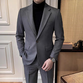 Threebooy Men's New High-End 2 Piece Fashionable Stylish Jacket Casual Business Suit Premium For Wedding Groom