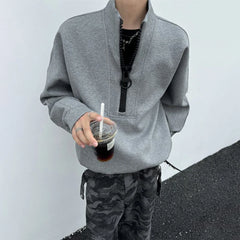 Threebooy Mens Sweatshirt Half Zip Casual Coat Autumn Street Wear Fashion All-Match Trend Youth Campus Long Sleeve Top Men'S Clothing
