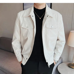 Threebooy High Quality for Men Casual Business Jackets/Male Slim Fit Corduroy Stripes Thick Keep Warm Coats S-2XL
