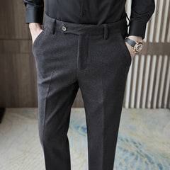 Threebooy Men's Business Pants British Style Slim Fit Classic Formal Dress Pants for Men Wedding Party Trousers 29-38