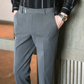 Threebooy British Style Business Formal Wear Suit Pant Men Clothing Simple Slim Fit Casual Office Trousers Straight Pantalones Hombre