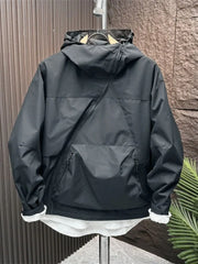 Threebooy Japanese Outdoor Waterproof Jacket Multi-pocket Youth Workwear Hooded Jacket Men's Autumn Casual Trendy Suit Aesthetic Chic