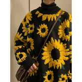 Threebooy 2024 Sweater Winter Sunflower Warm Sweaters Fashion Male O-Neck Pullovers Sweater Men Loose Casual Sweater Thick Knitted Unisex