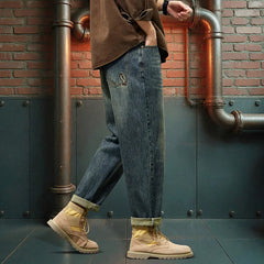Threebooy Classic Men's Loose Jeans Korean Style Street Hip-Hop Straight Harem Pants Autumn New Men's High Quality Trousers