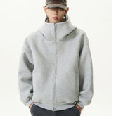 Threebooy Hoodies Men Y2K Vintage Solid Color Fleece Sweatshirts Spring Autumn Street Fashion Hoodie