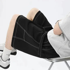 Threebooy Contrast-stitched Men's Summer Quick-dry Shorts Casual Loose-fitting Drawstring Male Pants Summer New Trend