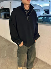 Threebooy Regular Baggy Zip Male Sweatshirt Casual Lazy Style Pastel Color Designer 90s Vintage Y2k Warm Overfit Emo Simple Men's Pullover
