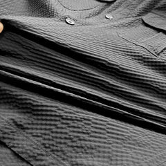 Threebooy Bubble Yarn Lightweight Sweat-absorbing Breathable Cool Summer Men's Casual Sports Suit Work Clothes Short-sleeved Shirt Shorts