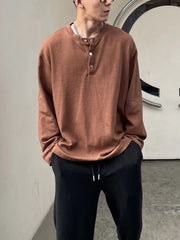 Threebooy Big Size Unicolor T Shirts for Men Baggy Pullover Plain Oversize Male Clothes Long Sleeve Tops Polyester It Elasticity Japan Y2k