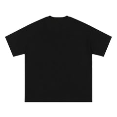Threebooy Mens Short Sleeve T-Shirts Streetwear Punk Cross Necklace Print Tees Tops Men Oversized Harajuku Y2k Hip Hop Black T Shirts Male
