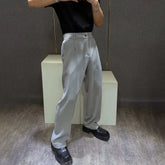 Threebooy Mens Trousers British Elegant Casual Pants Autumn Fashion Temperament Versatile Business Commuting Straight Pants Men'S Clothing