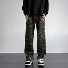 Threebooy Y2K Fashion Camouflage Baggy Tracksuit Cargo Pants For Men Clothing Zipper Design Women Casual Long Trousers Pantalon Homme