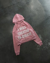 Threebooy Y2k Clothes Fashion Punk Letter Print Zip Up Hoodie Men and Women Long Sleeve Pullover Pink Sweatshirt Hoodies Streetwear Tops