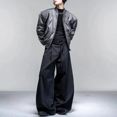 Threebooy American Street Fashion Solid Color Warm Loose Silhouette Cotton Clothing Mens Autumn And Winter New Thick Casual Pilot Jacket