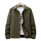 Threebooy Male American Casual Jackets Versatile Lapel Collars Multiple Pockets Workwear Tops Solid Color High Quality Men's Clothing